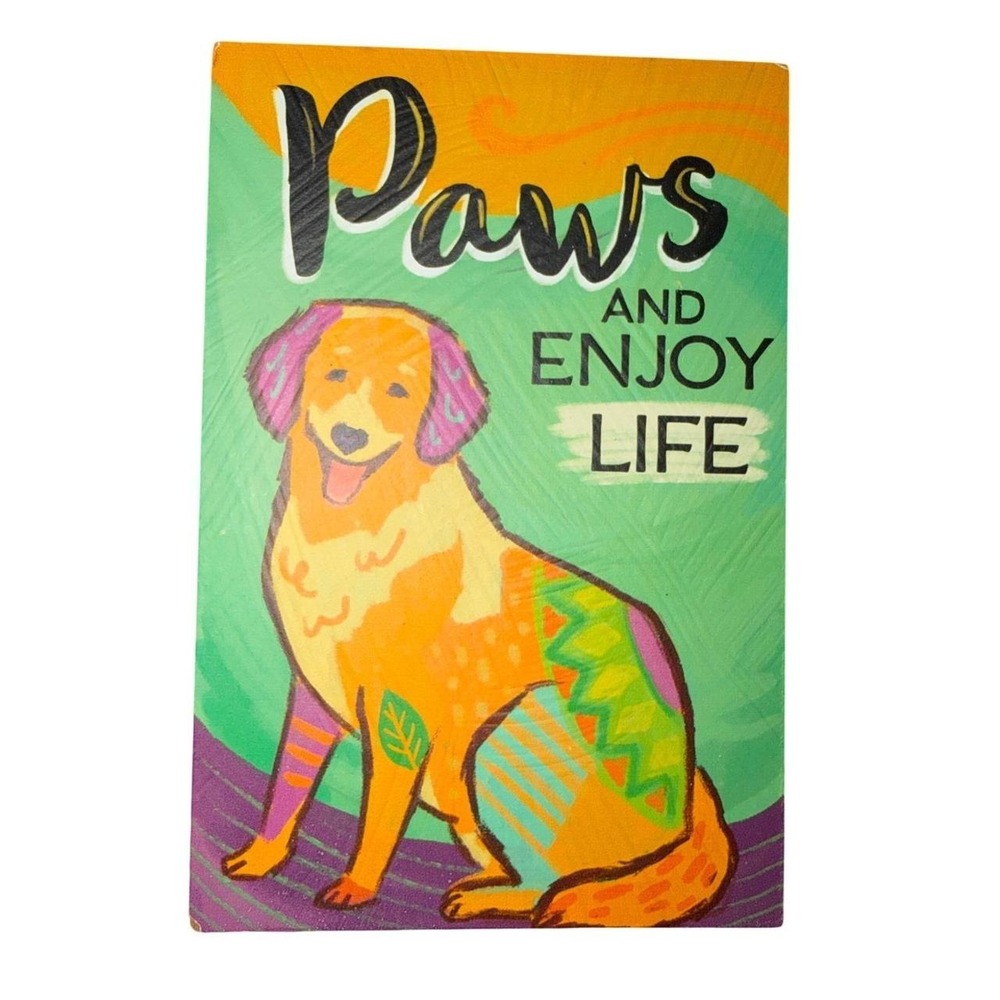 Ganz Paws And Enjoy Life Decorative Dog Wood Plaque Sign